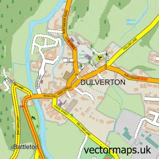 Street map sample of Dulverton, Somerset