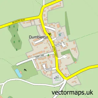 Street map sample of Dumbleton, Gloucestershire
