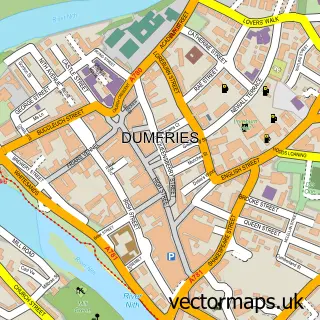 Street map sample of Dumfries, Dumfries