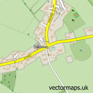 Street map sample of Dummer, Hampshire