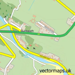 Street map sample of Dunbeath, Caithness