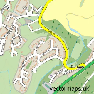 Street map sample of Dunbeg, Argyll and Bute