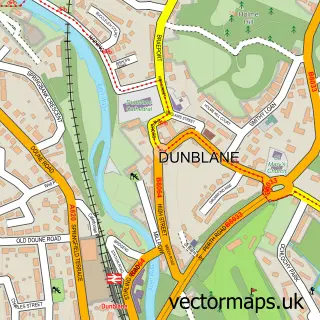 Street map sample of Dunblane, Stirling and Falkirk