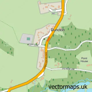 Street map sample of Duncton, West Sussex
