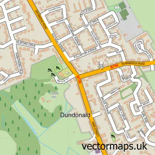 Street map sample of Dundonald, Ayrshire and Arran