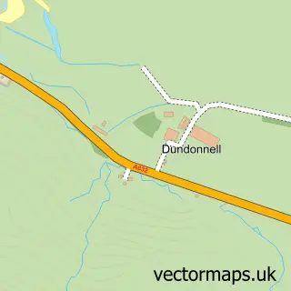 Street map sample of Dundonnell, Ross and Cromarty