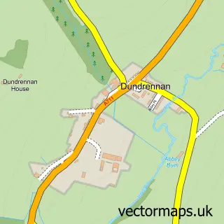 Street map sample of Dundrennan, The Stewartry of Kirkcudbright