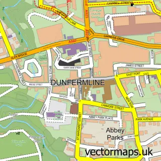 Street map sample of Dunfermline, Fife