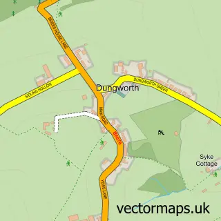 Street map sample of Dungworth, South Yorkshire