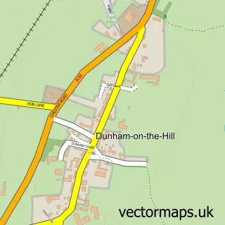 Street map sample of Dunham on the Hill, Cheshire