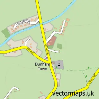 Street map sample of Dunham Town, Greater Manchester