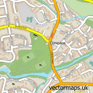 Street map sample of Dunipace, Stirling and Falkirk