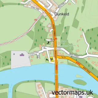 Street map sample of Dunkeld, Perth and Kinross