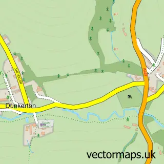 Street map sample of Dunkerton, Somerset
