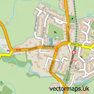 Street map sample of Dunlop, Ayrshire and Arran