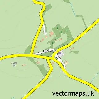 Street map sample of Dunnichen, Angus