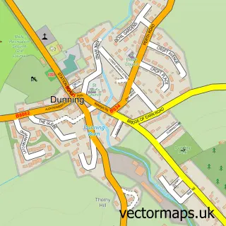Street map sample of Dunning, Perth and Kinross