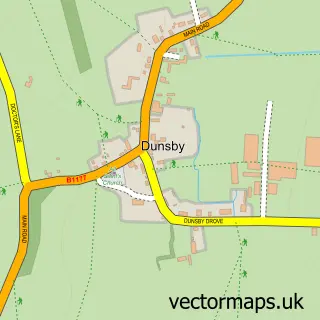 Street map sample of Dunsby, Lincolnshire