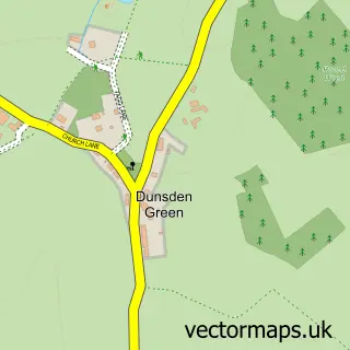 Street map sample of Dunsden Green, Oxfordshire