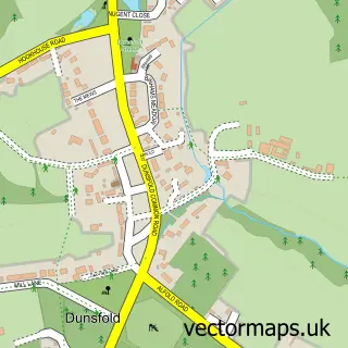 Street map sample of Dunsfold, Surrey