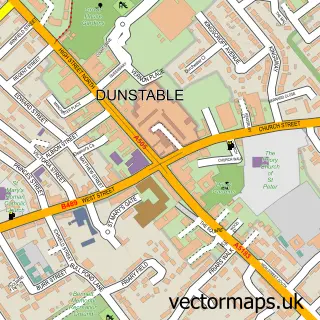Street map sample of Dunstable, Bedfordshire
