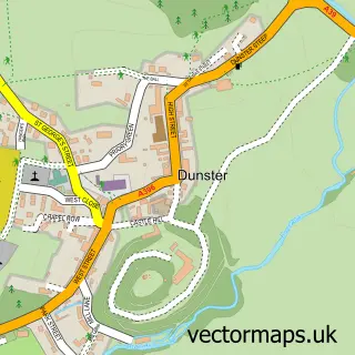 Street map sample of Dunster, Somerset