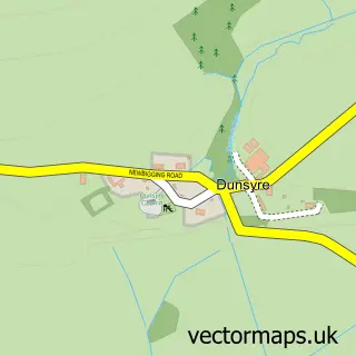 Street map sample of Dunsyre, Lanarkshire