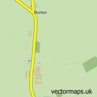 Street map sample of Dunton, Norfolk