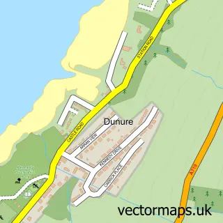 Street map sample of Dunure, Ayrshire and Arran