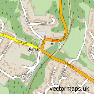Street map sample of Dunvant, West Glamorgan