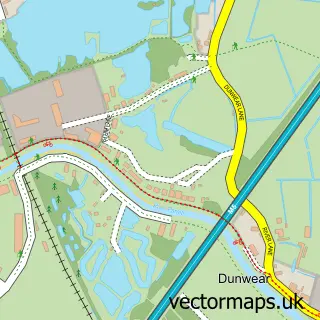 Street map sample of Dunwear, Somerset