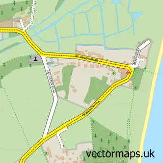 Street map sample of Dunwich, Suffolk
