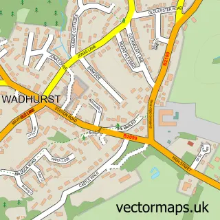 Street map sample of Durgates, East Sussex