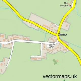 Street map sample of Durno, Aberdeenshire