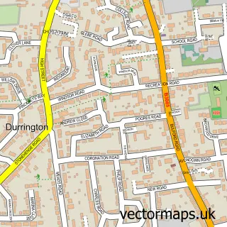 Street map sample of Durrington, Wiltshire