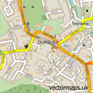 Street map sample of Dursley, Gloucestershire