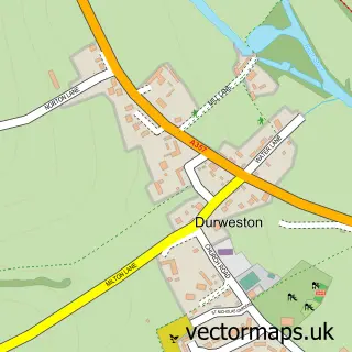 Street map sample of Durweston, Dorset