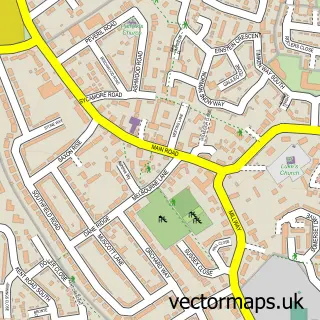 Street map sample of Duston, Northamptonshire