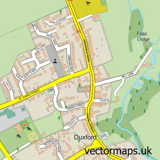 Street map sample of Duxford, Cambridgeshire
