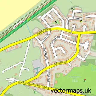 Street map sample of Dwygyfylchi, Clwyd