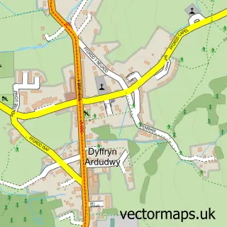 Street map sample of Dyffryn Ardudwy, Gwynedd