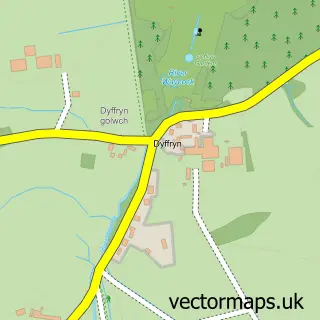 Street map sample of Dyffryn, South Glamorgan