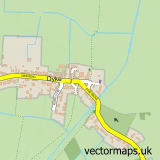 Street map sample of Dyke, Lincolnshire