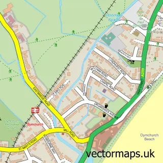 Street map sample of Dymchurch, Kent