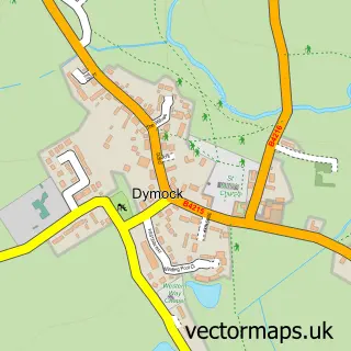 Street map sample of Dymock, Gloucestershire
