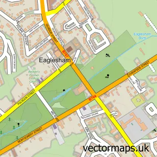 Street map sample of Eaglesham, Renfrewshire