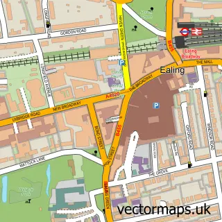 Street map sample of Ealing, Greater London