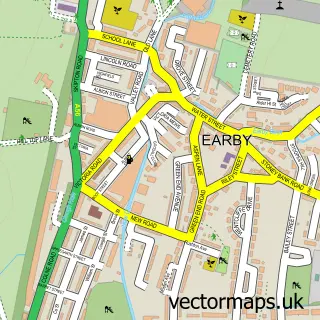 Street map sample of Earby, Lancashire