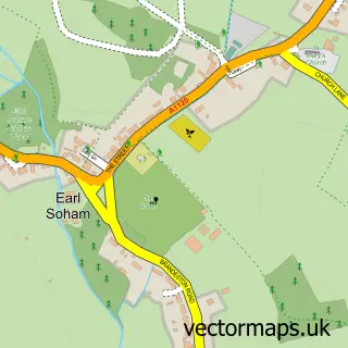 Street map sample of Earl Soham, Suffolk