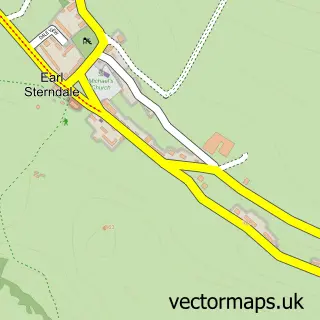 Street map sample of Earl Sterndale, Derbyshire